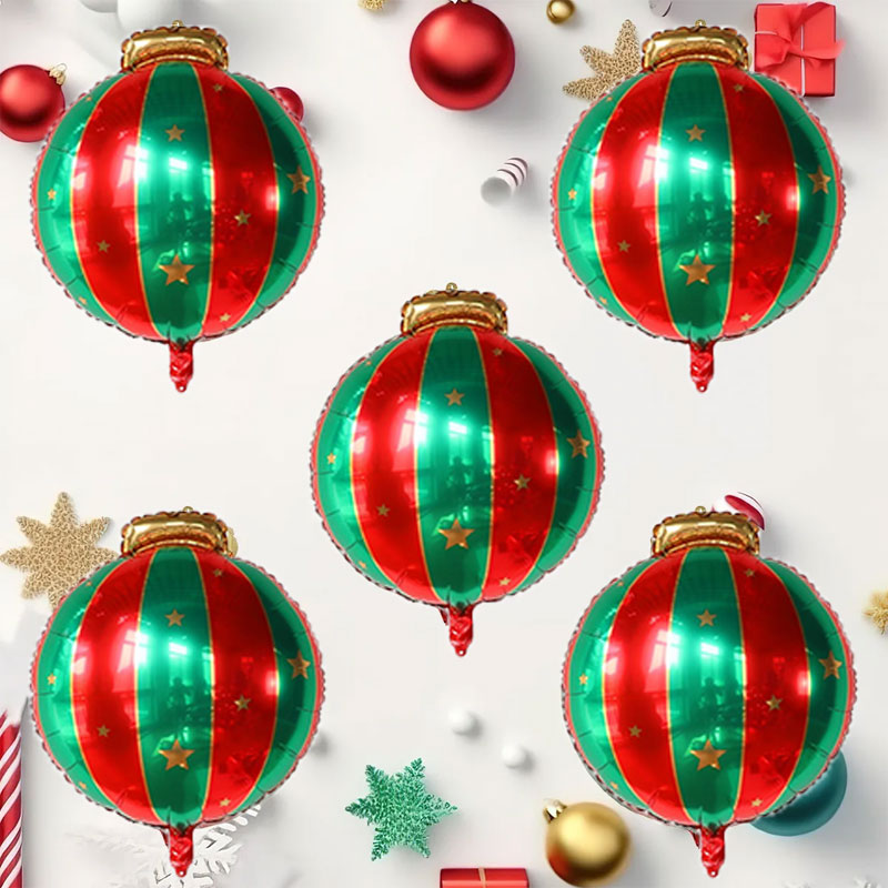 Party Event Supply Store - 5개 레드 그린 크리스마스 볼 모양