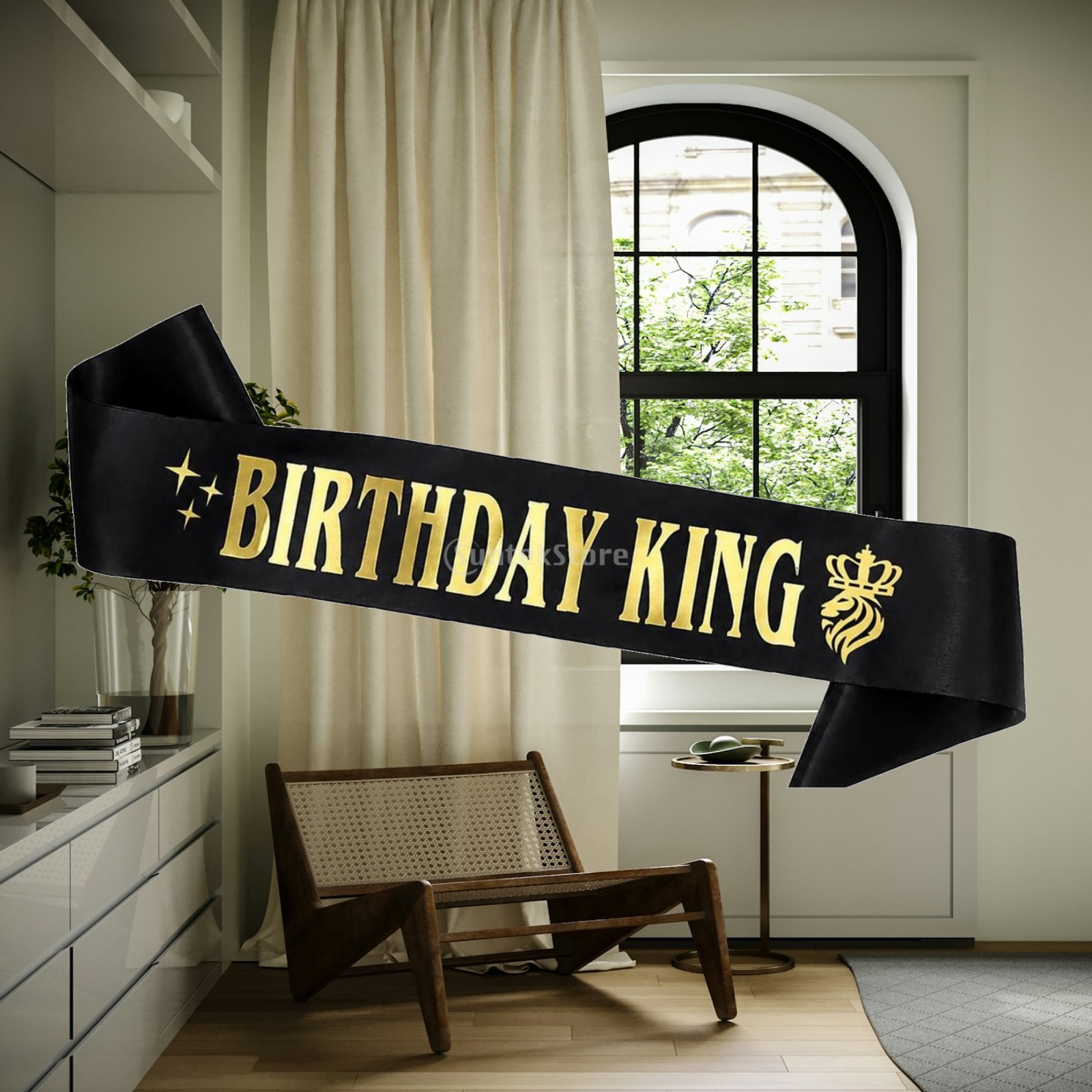 Birthday Sash Glitter - 글리터 파티 왕관 생일 왕 허리띠