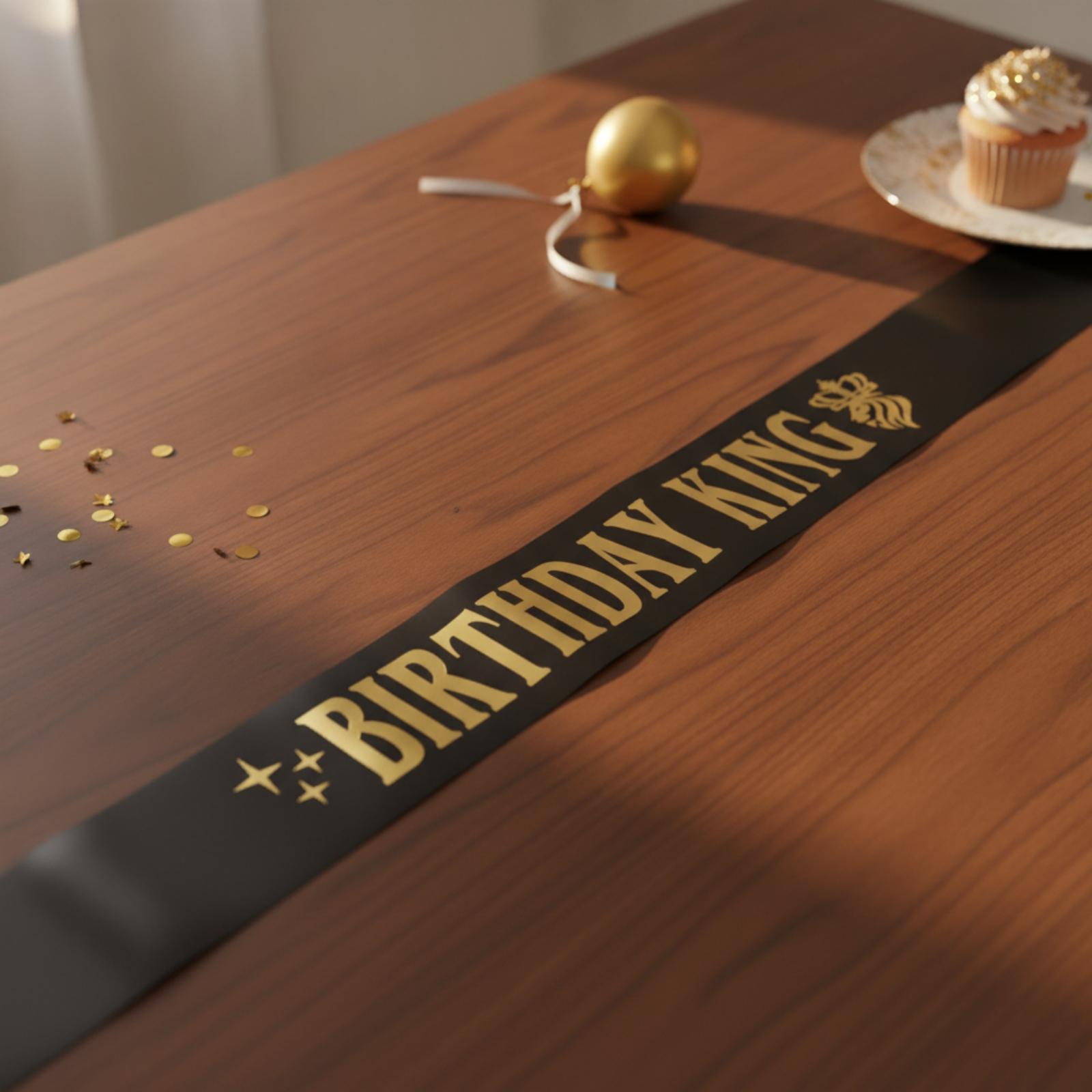 Birthday Sash Glitter - 생일 왕 파티 왕관 반짝이 원단