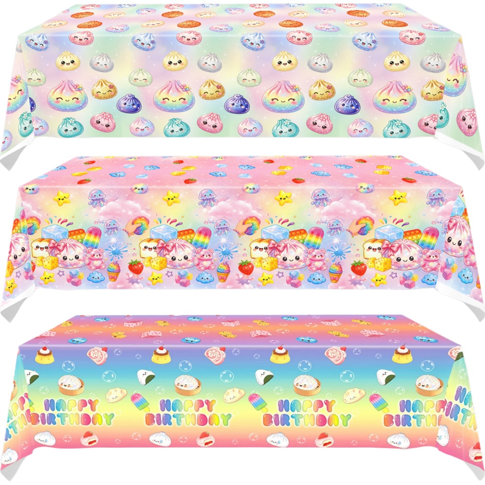 Table Cloth Disposable - 137x274cm 일회용 스퀴시 만두 테이블보 생일