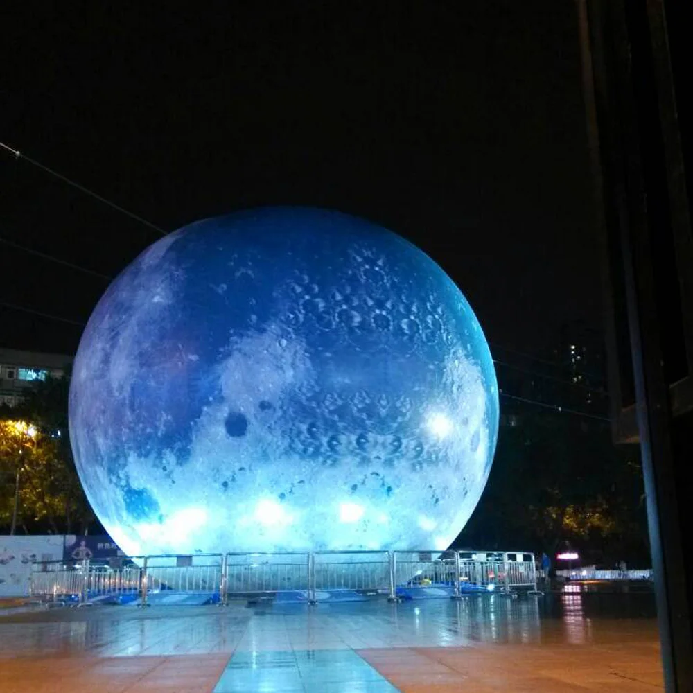 Led Balloon Light - LED 조명과 거대한 풍선 블루 문