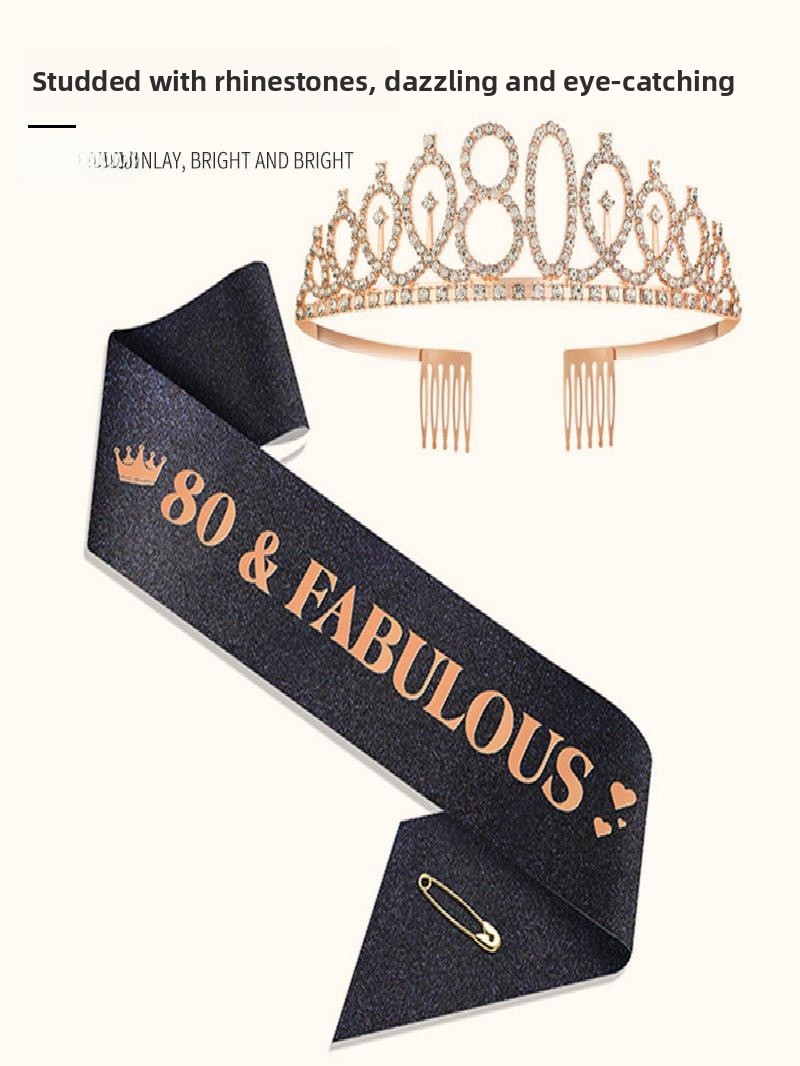 샴페인 골드 스파클 크라운 새시 공주 생일 성인식 사진 - Birthday Sash Glitter 리뷰 및 가격