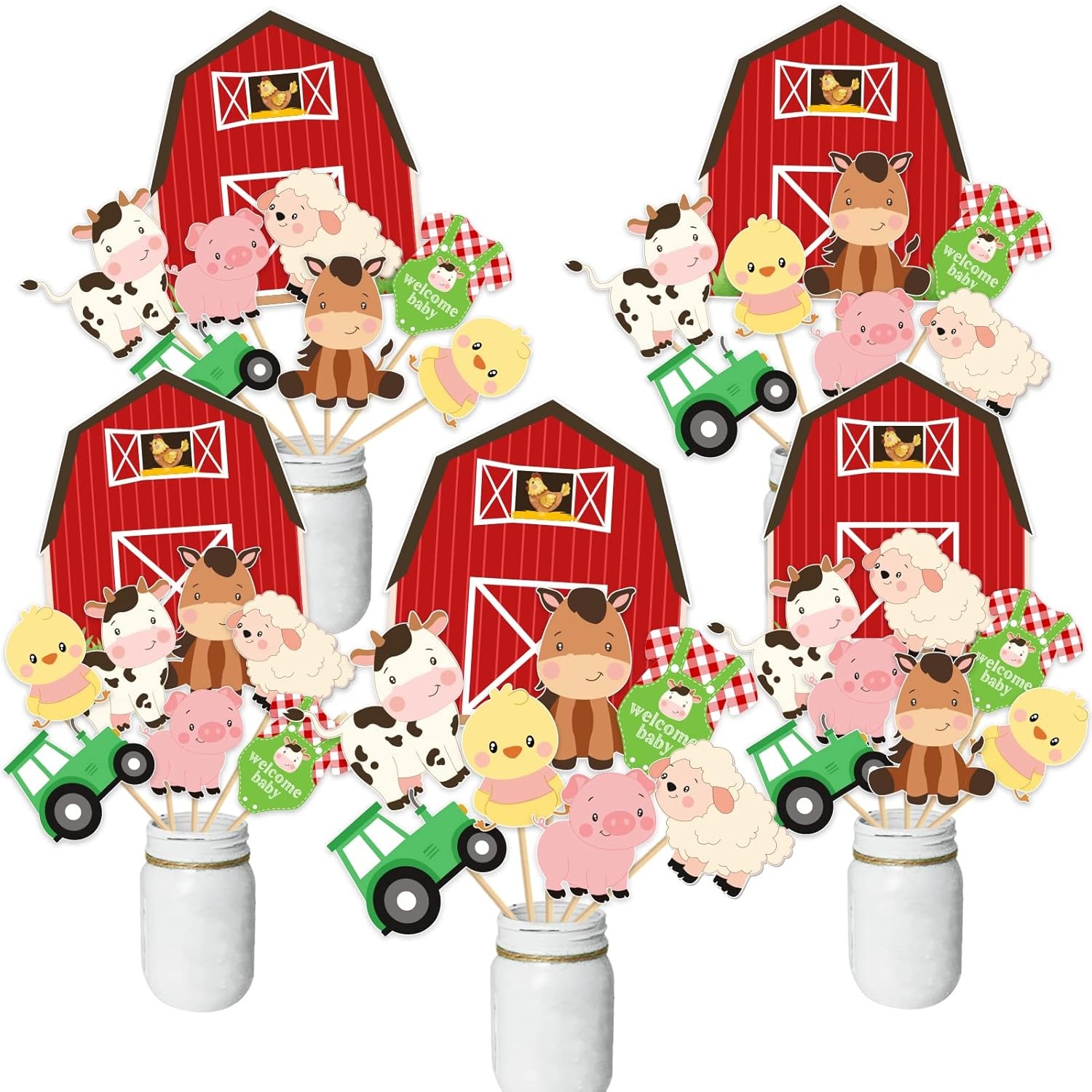 농장 동물 베이비 샤워 센터피스 스틱 빨간색 농장 테마 - Centerpiece Stick 리뷰 및 가격
