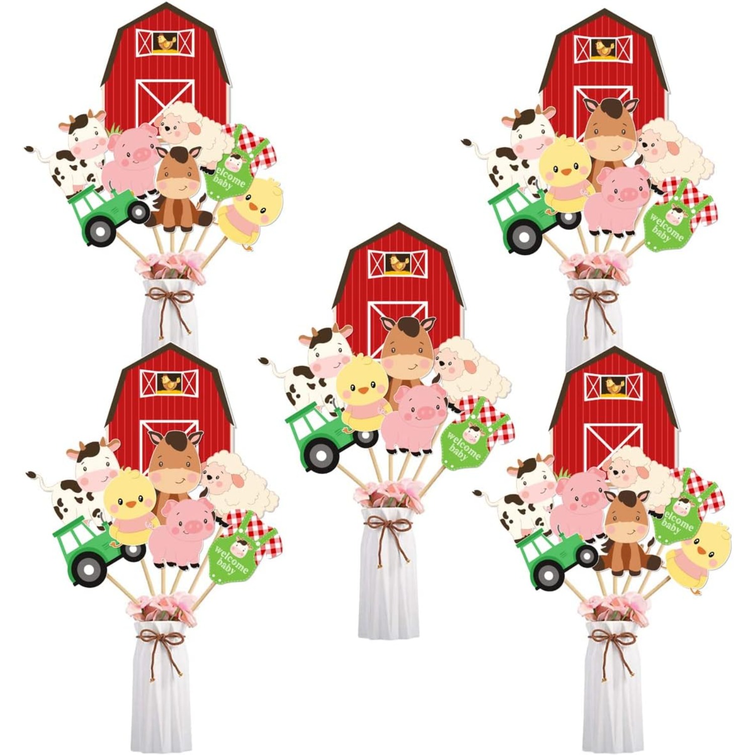 농장 동물 베이비 샤워 센터피스 스틱 빨간색 농장 테마 - Centerpiece Stick 리뷰 및 가격