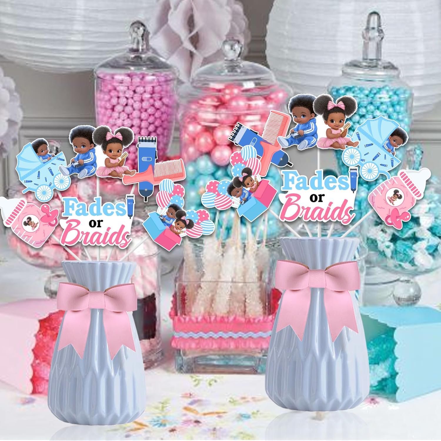 1세트 페이드 또는 브레이드 성별 공개 장식 24개 센 - Centerpiece Stick 리뷰 및 가격
