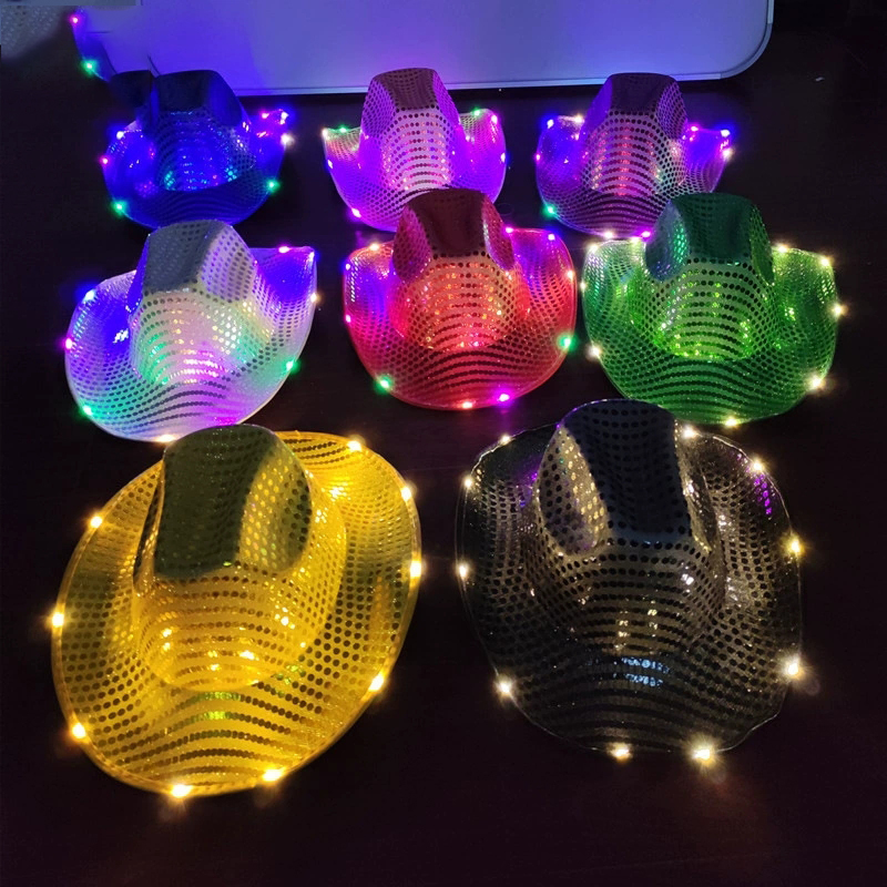 블링키 LED 라이트 카우보이 카우걸 모자 반짝이 모자 - Party Hat Cone 리뷰 및 가격