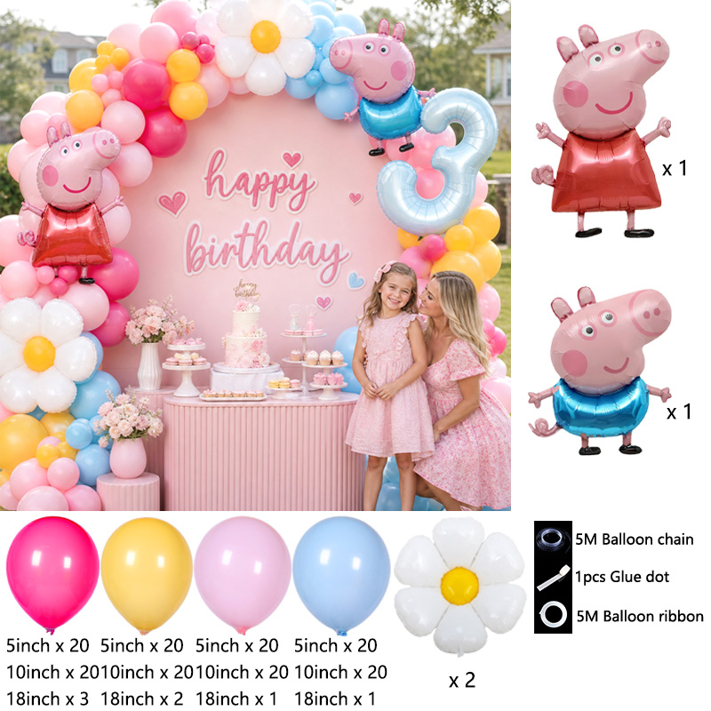 페파피그 테마 풍선 아치 키트, 어린이들을 위한 DIY - Balloon Arch Kit 리뷰 및 가격