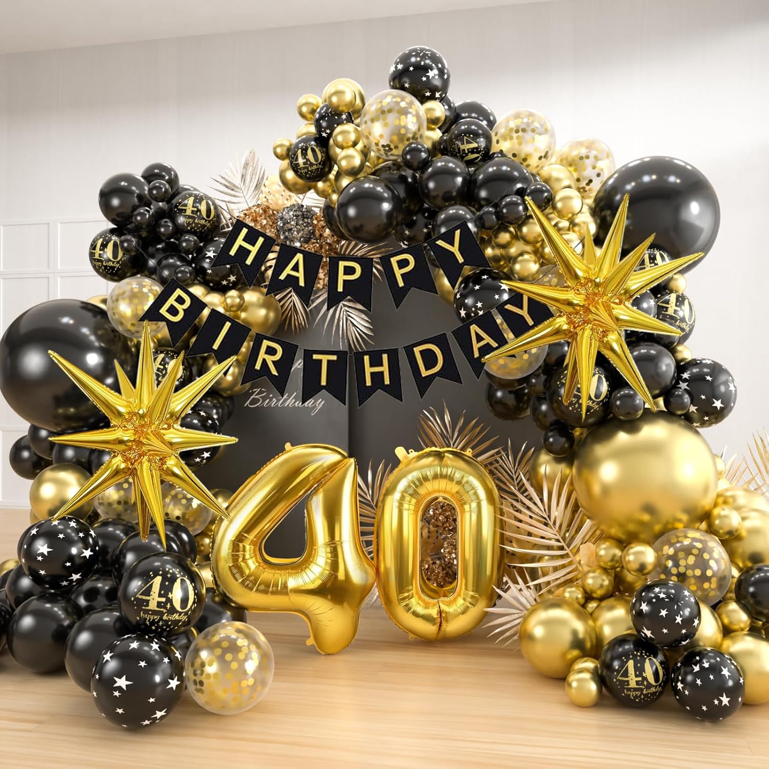 40번째 블랙 골드 풍선 가랜드 아치 키트 생일 축하  - Balloon Arch Kit 리뷰 및 가격